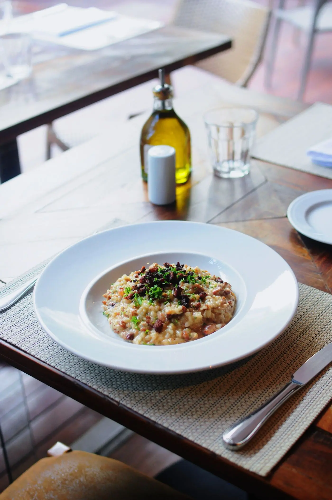 Risoto de cogumelos com parmesão